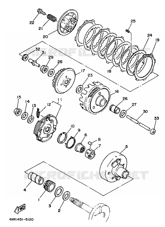 STARTER CLUTCH Yamaha SCOOTER 110 1997 F1  V110ZE