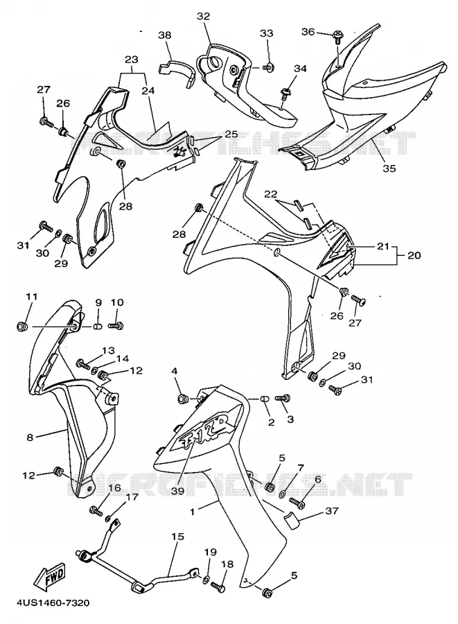 LEG SHIELD Yamaha SCOOTER 110 1997 F1  V110ZE