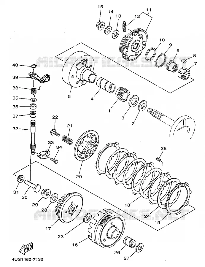 CLUTCH 2 Yamaha SCOOTER 110 1997 F1-ZR  V110ZE