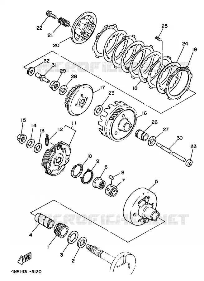 STARTER CLUTCH Yamaha SCOOTER 110 1997 F1  V110ZE