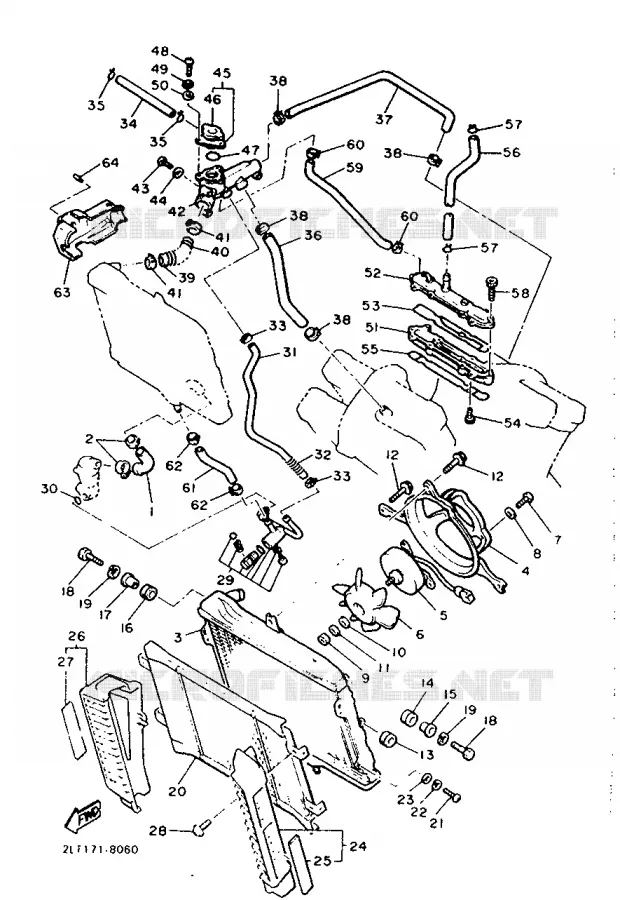 RADIATOR / HOSES Yamaha MOTO 1200 1989 VMAX  V-MAX12