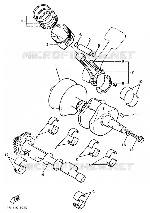 CRANKSHAFT / PISTON Yamaha MOTO 1200 1993 VMAX  V-MAX12