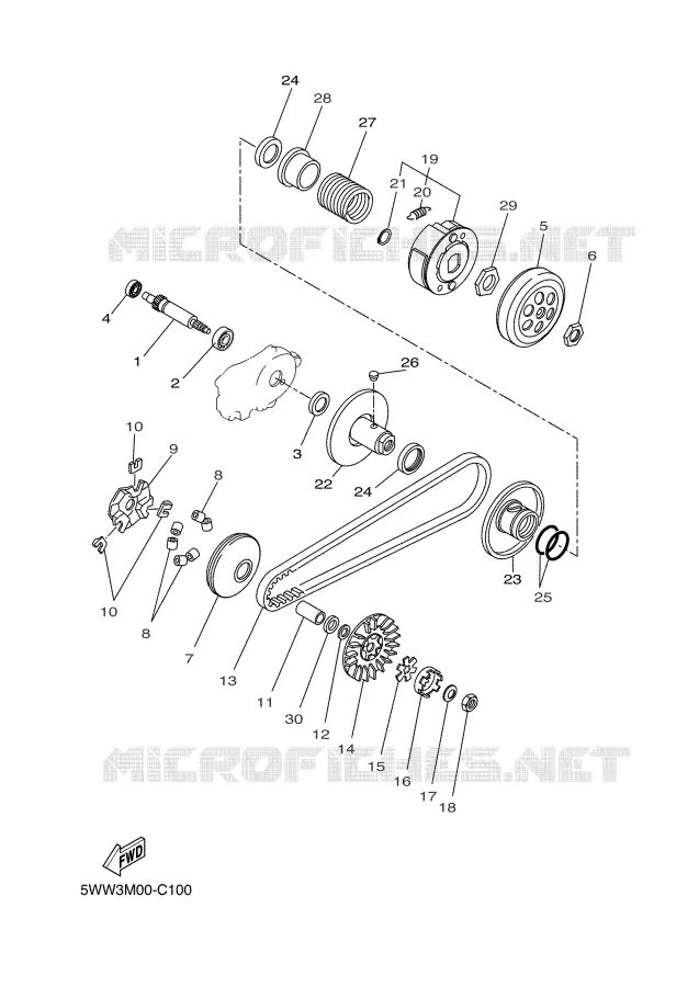STARTER CLUTCH Yamaha SCOOTER 50 2005 BW'S  CW50N