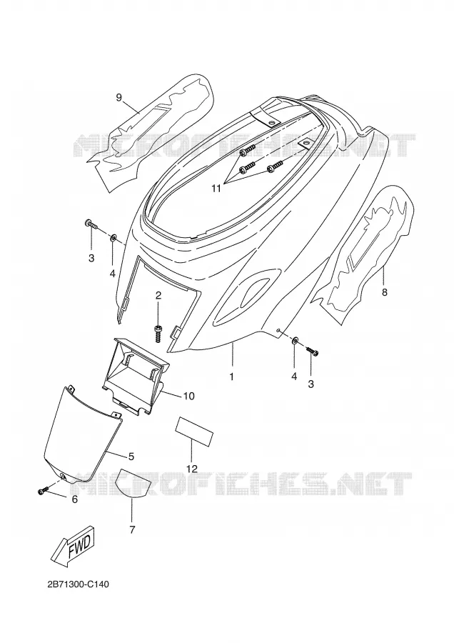 SIDE COVER Yamaha SCOOTER 50 2005 BW'S  CW50N