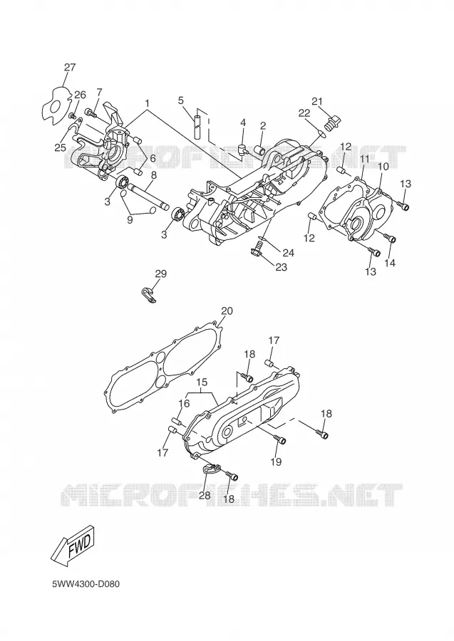 CRANKCASE Yamaha SCOOTER 50 2007 BW'S  CW50N