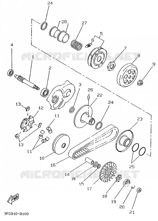 STARTER CLUTCH Yamaha SCOOTER 50 1995 BOOSTER  CW50R