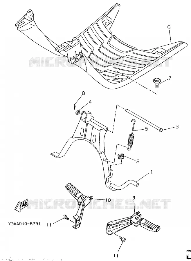STAND / FOOTREST Yamaha SCOOTER 50 1995 BOOSTER  CW50R