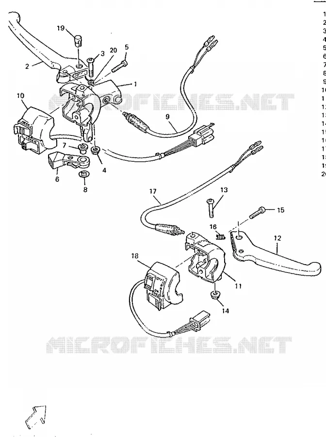 SWITCH / LEVER Yamaha SCOOTER 50 1995 BOOSTER  CW50R