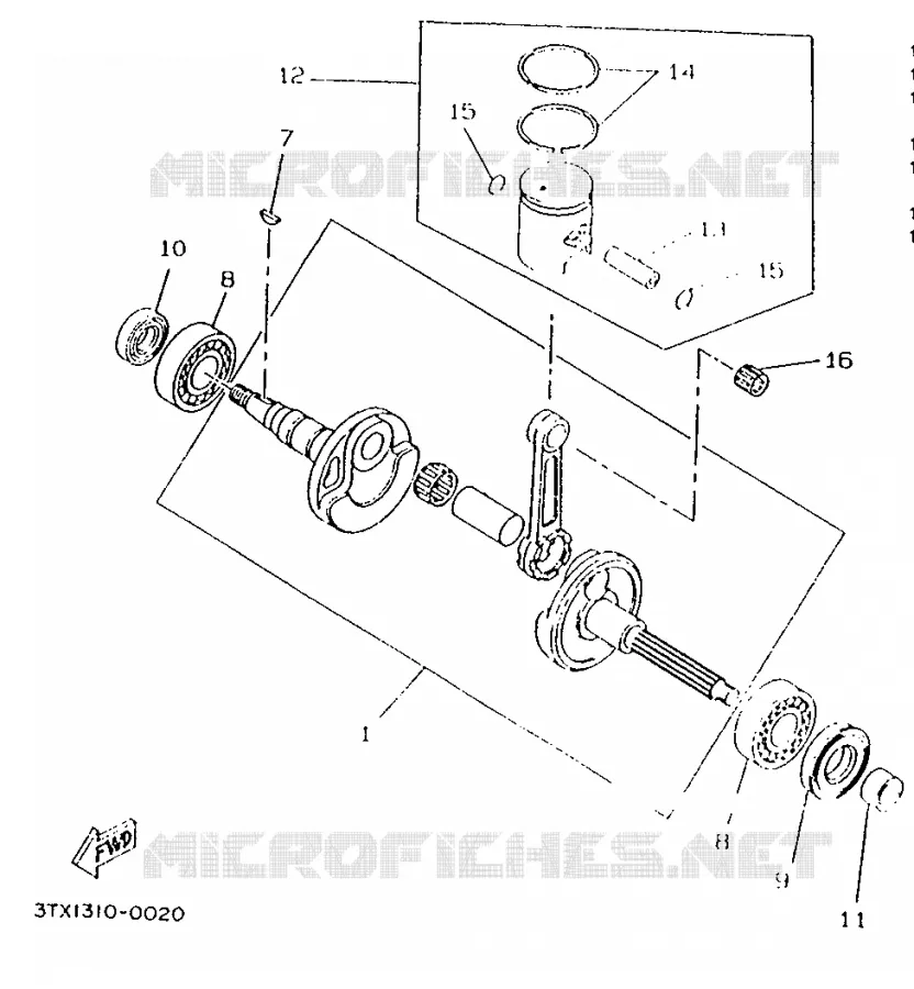 CRANKSHAFT / PISTON Yamaha SCOOTER 50 1995 BOOSTER  CW50R