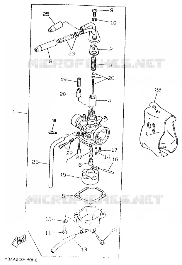CARBURETOR Yamaha SCOOTER 50 1995 BOOSTER  CW50R