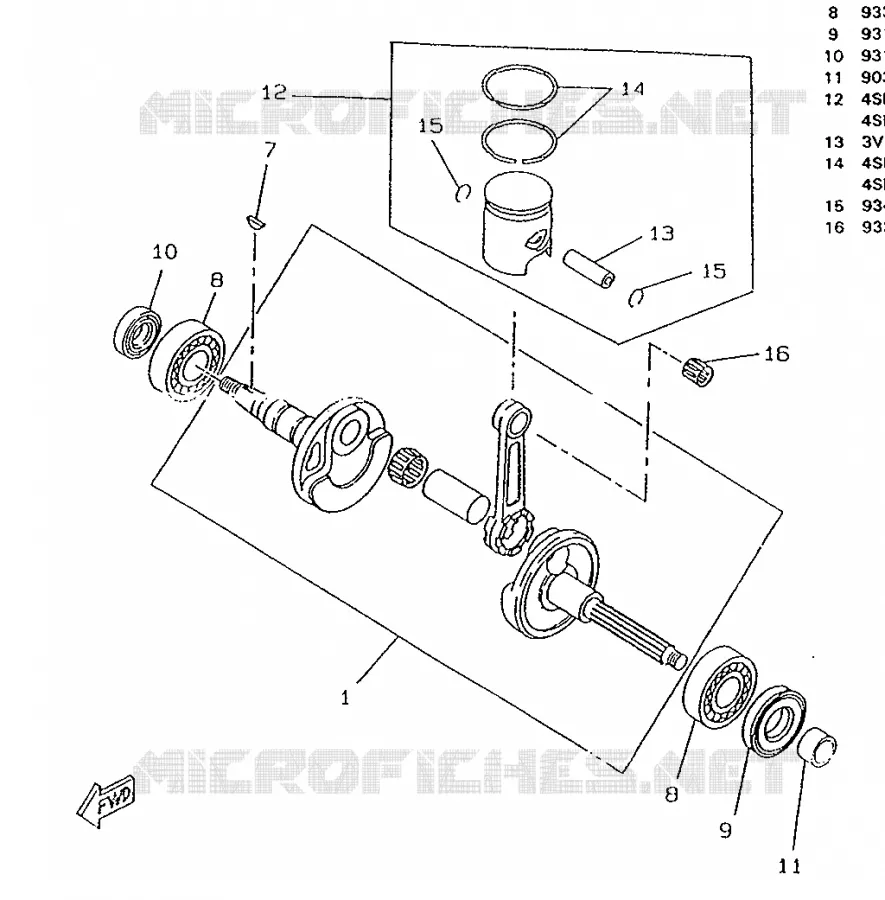 CRANKSHAFT / PISTON Yamaha SCOOTER 50 1996 BOOSTER  CW50RS