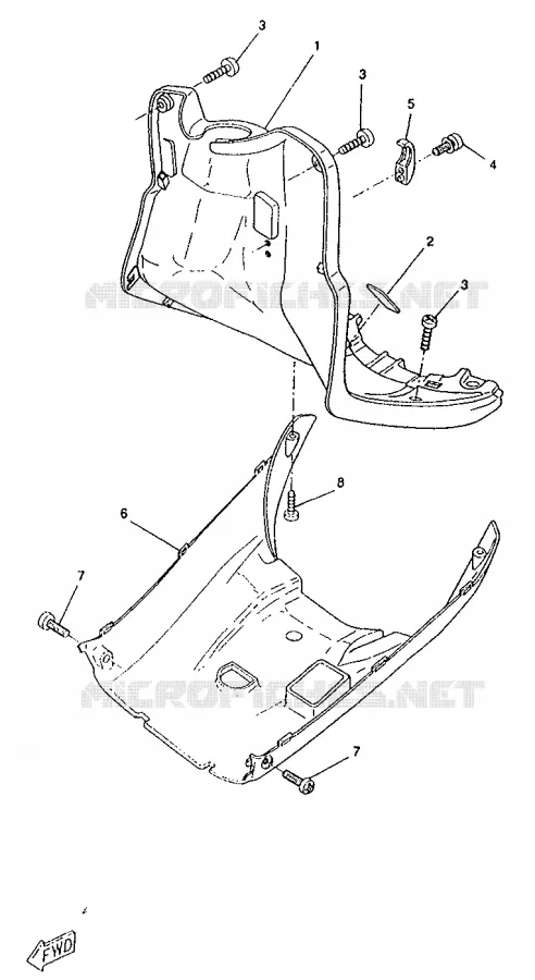 LEG SHIELD Yamaha SCOOTER 50 1996 BOOSTER  CW50RS
