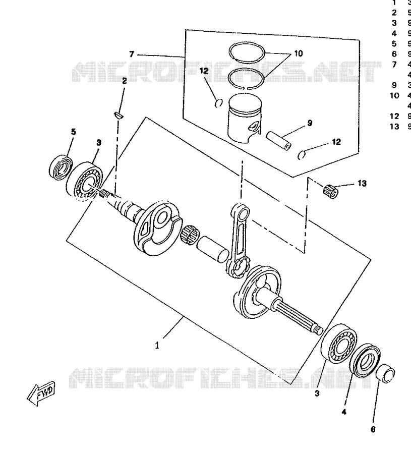 CRANKSHAFT / PISTON Yamaha SCOOTER 50 1996 BOOSTER  CW50RS