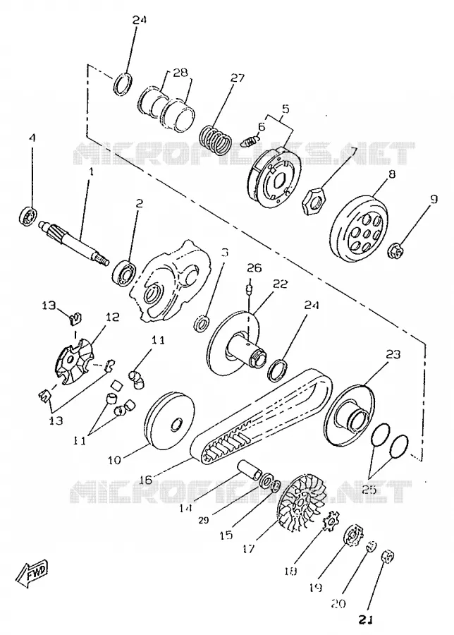 STARTER CLUTCH Yamaha SCOOTER 50 1996 NEXT GENERATION  CW50RS