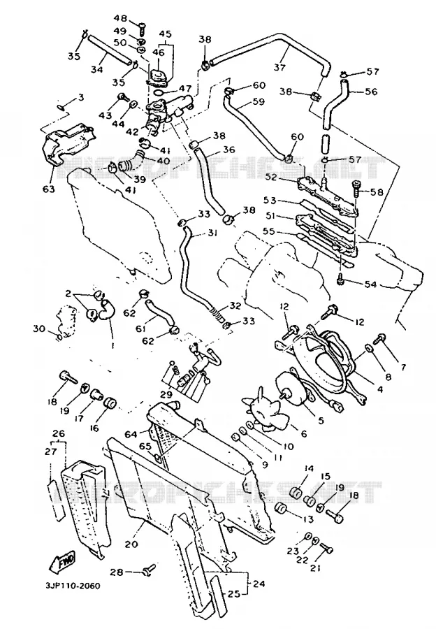 RADIATOR / HOSES Yamaha MOTO 1200 1993 VMAX  V-MAX12