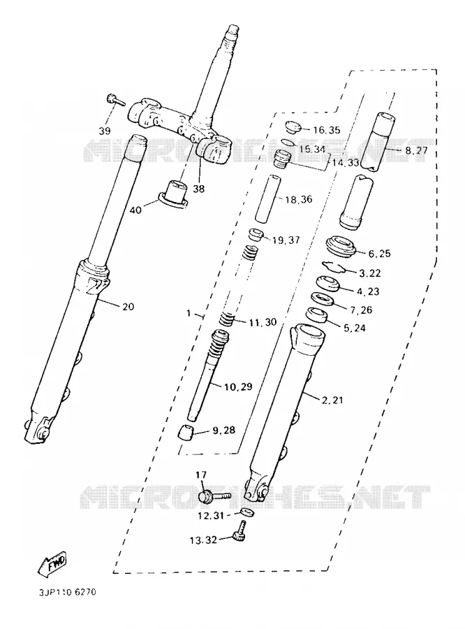 FRONT FORK Yamaha MOTO 1200 1996 VMAX  V-MAX12
