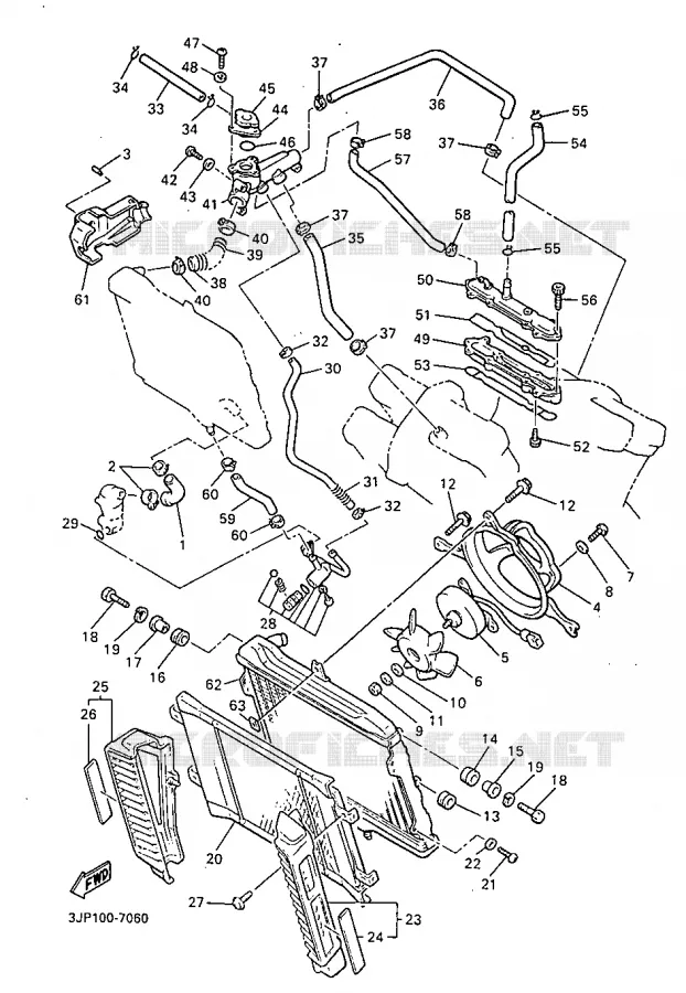 RADIATOR / HOSES Yamaha MOTO 1200 1997 VMAX  V-MAX12