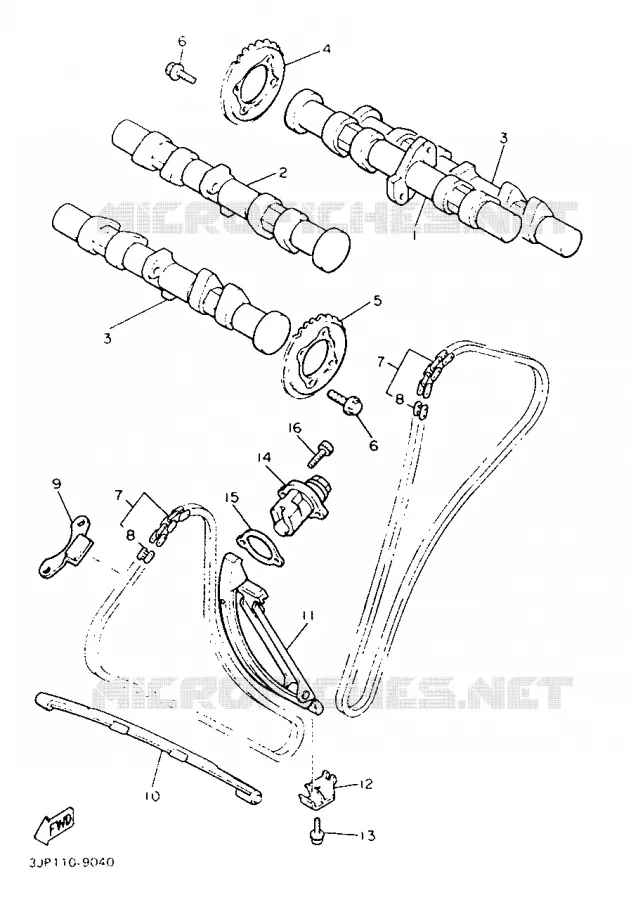 CAMSHAFT / TIMING CHAIN Yamaha MOTO 1200 1993 VMAX  V-MAX12H