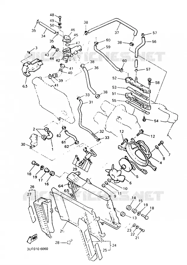 RADIATOR / HOSES Yamaha MOTO 1200 1993 VMAX  V-MAX12H