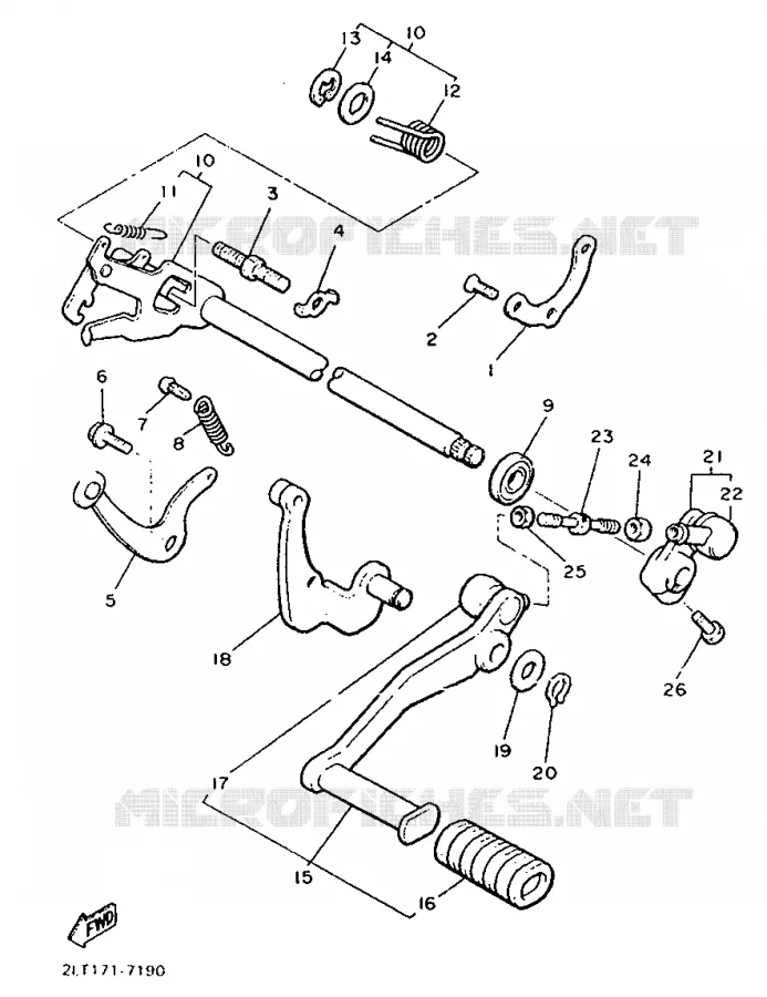 GEAR SHIFT SHAFT / LEVER Yamaha MOTO 1200 1999 VMAX  VMX12