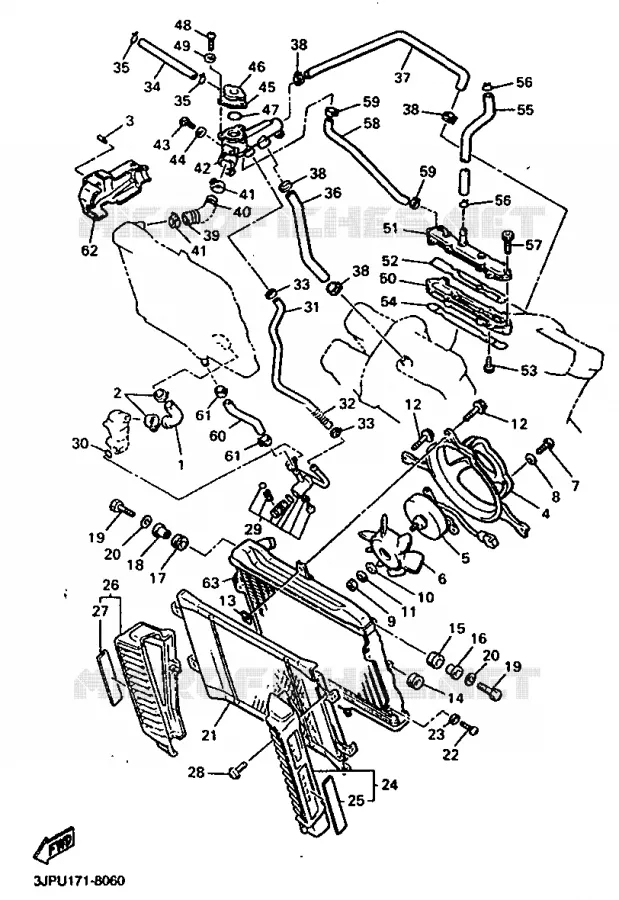RADIATOR / HOSES Yamaha MOTO 1200 1999 VMAX  VMX12
