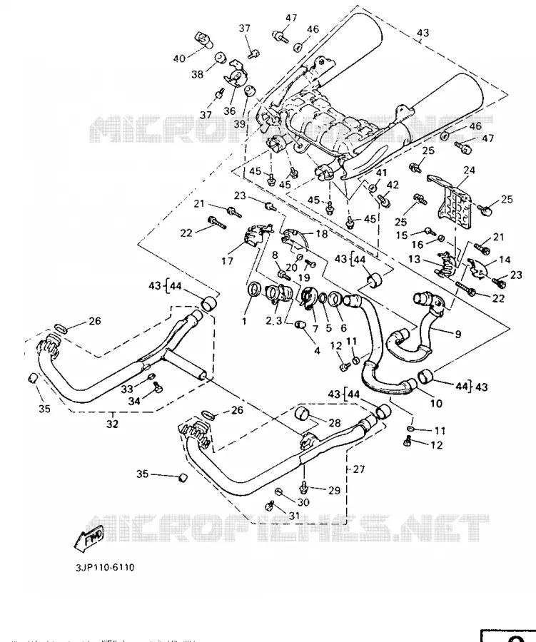 EXHAUST Yamaha MOTO 1200 1999 VMAX  VMX12