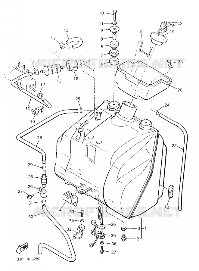 FUEL TANK Yamaha MOTO 1200 1999 VMAX  VMX12