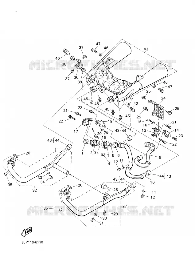 EXHAUST Yamaha MOTO 1200 2001 VMAX  VMX12