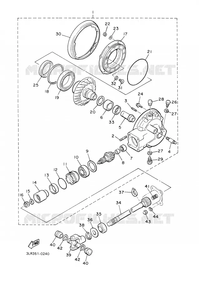 FINAL DRIVE SHAFT / GEAR COUPLING Yamaha MOTO 1200 2001 VMAX  VMX12