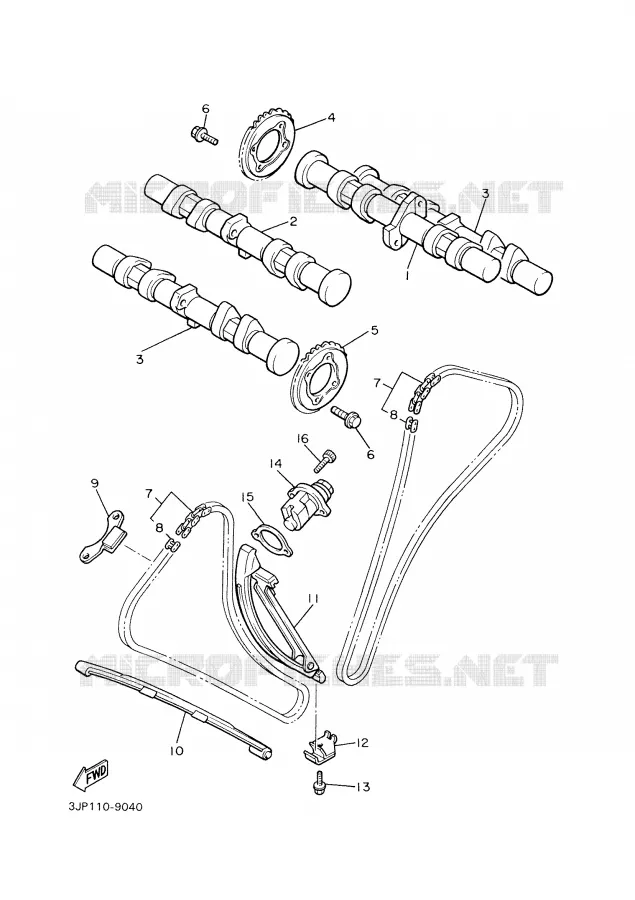 CAMSHAFT / TIMING CHAIN Yamaha MOTO 1200 2001 VMAX  VMX12