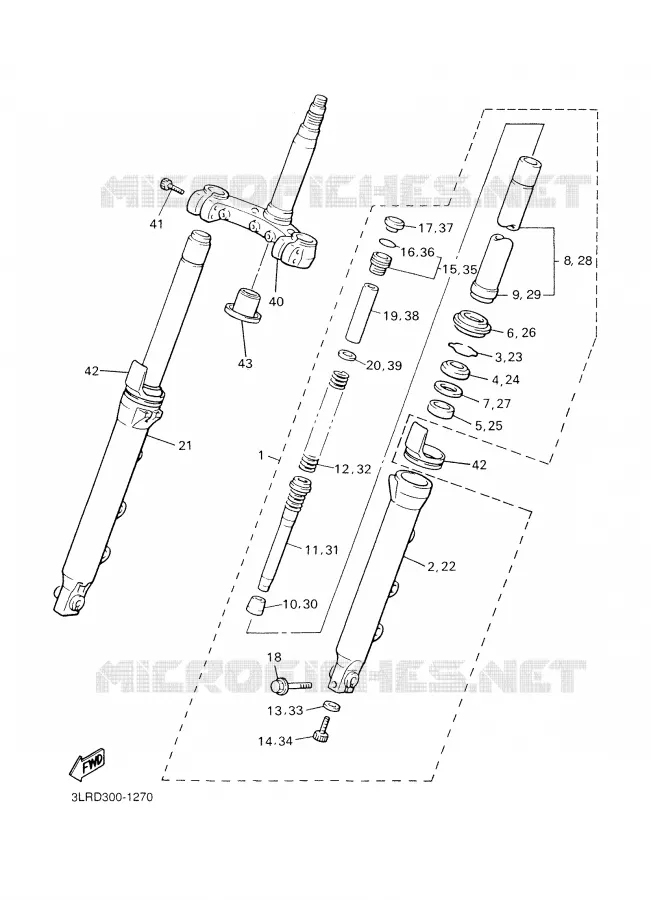 FRONT FORK Yamaha MOTO 1200 2001 VMAX  VMX12