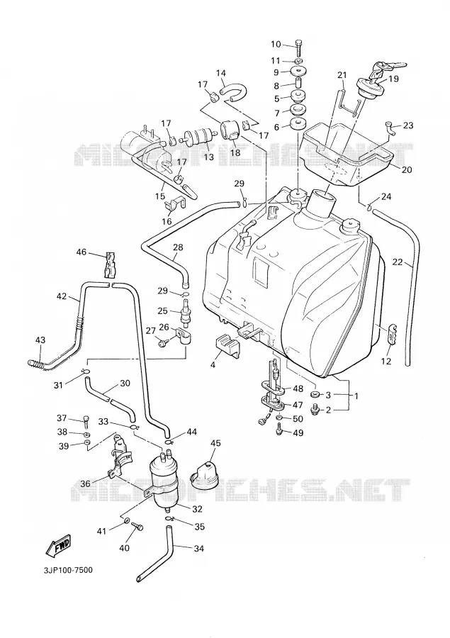 FUEL TANK Yamaha MOTO 1200 2001 VMAX  VMX12