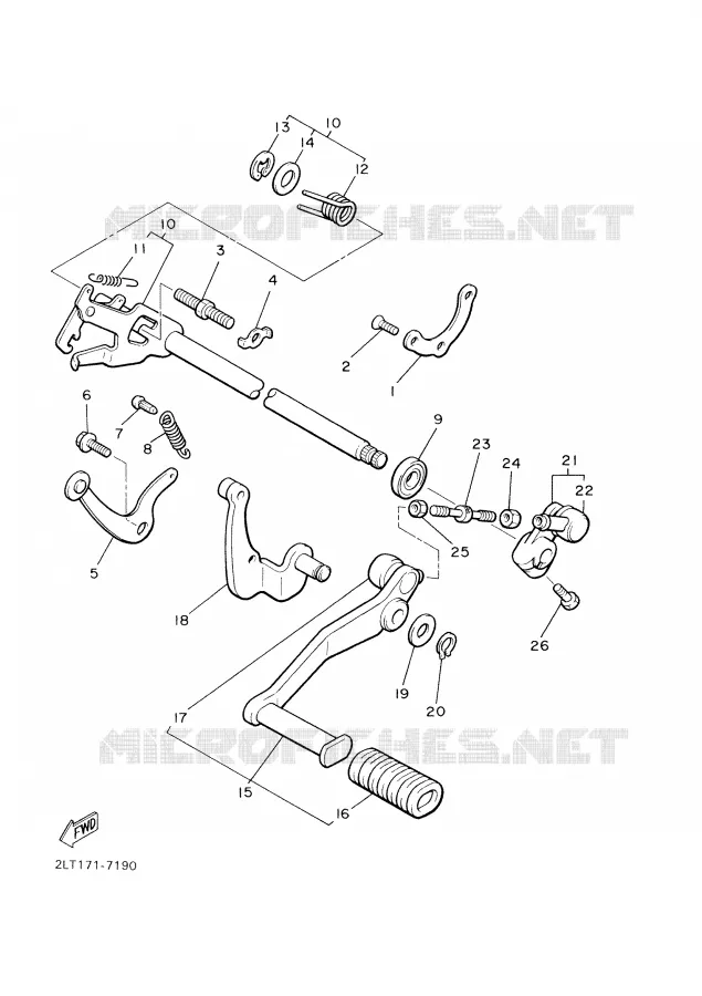 GEAR SHIFT SHAFT / LEVER Yamaha MOTO 1200 2001 VMAX  VMX12
