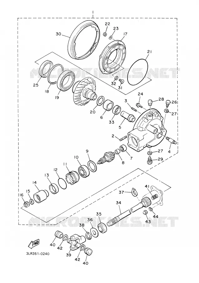 FINAL DRIVE SHAFT / GEAR COUPLING Yamaha MOTO 1200 2001 VMAX  VMX12