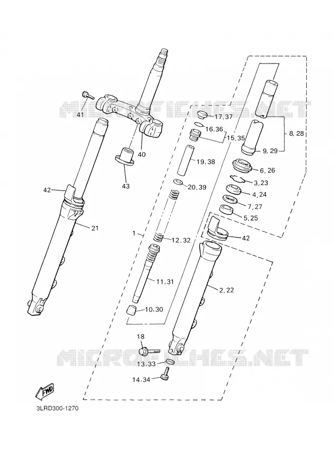FRONT FORK Yamaha MOTO 1200 2001 VMAX  VMX12