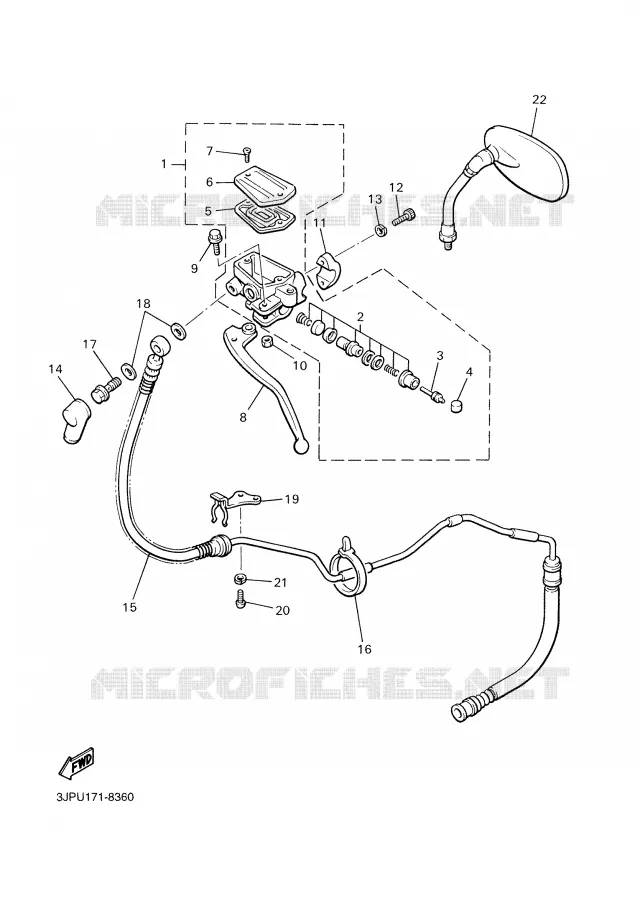 FRONT MASTER CYLINDER 2 Yamaha MOTO 1200 2001 VMAX  VMX12