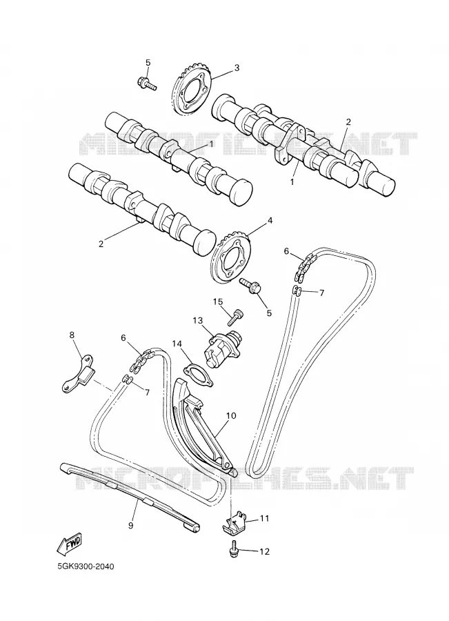 CAMSHAFT / TIMING CHAIN Yamaha MOTO 1200 2002 VMAX  VMX12