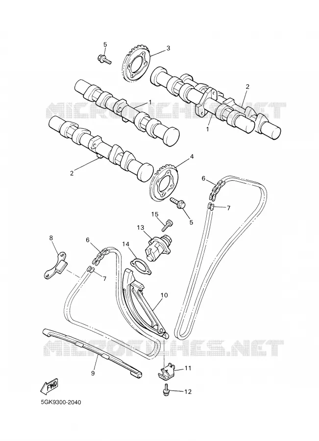 CAMSHAFT / TIMING CHAIN Yamaha MOTO 1200 2002 VMAX  VMX12