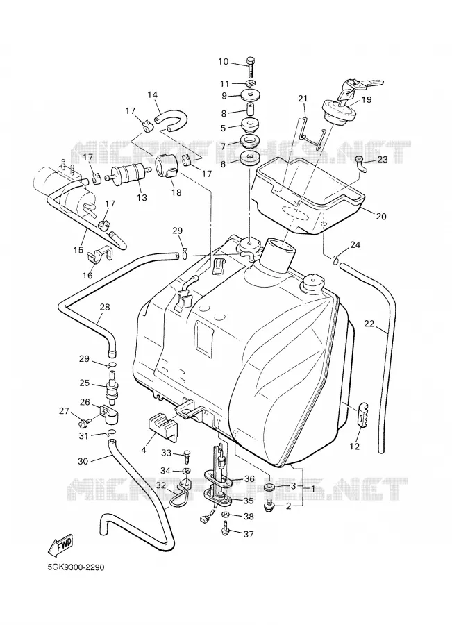 FUEL TANK Yamaha MOTO 1200 2002 VMAX  VMX12