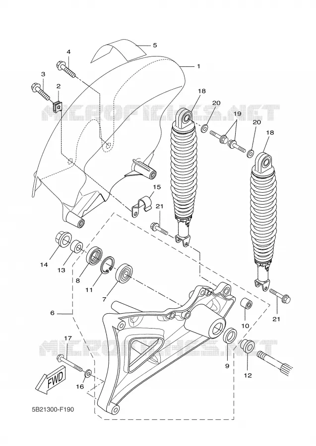 SWINGARM / SHOCK ABSORBER Yamaha SCOOTER 250 2007 XCITY  VP250
