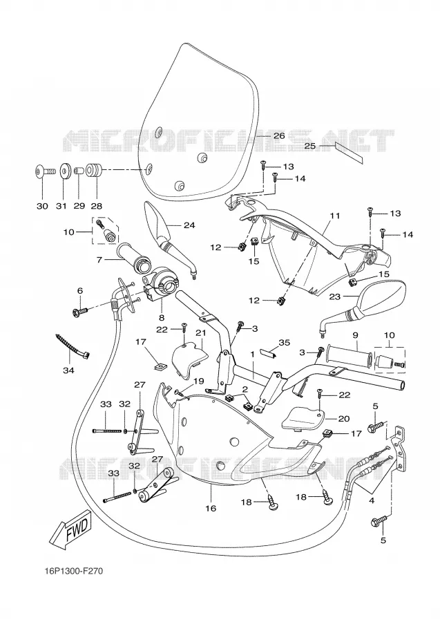 HANDLEBAR & CABLES Yamaha SCOOTER 250 2007 XCITY  VP250