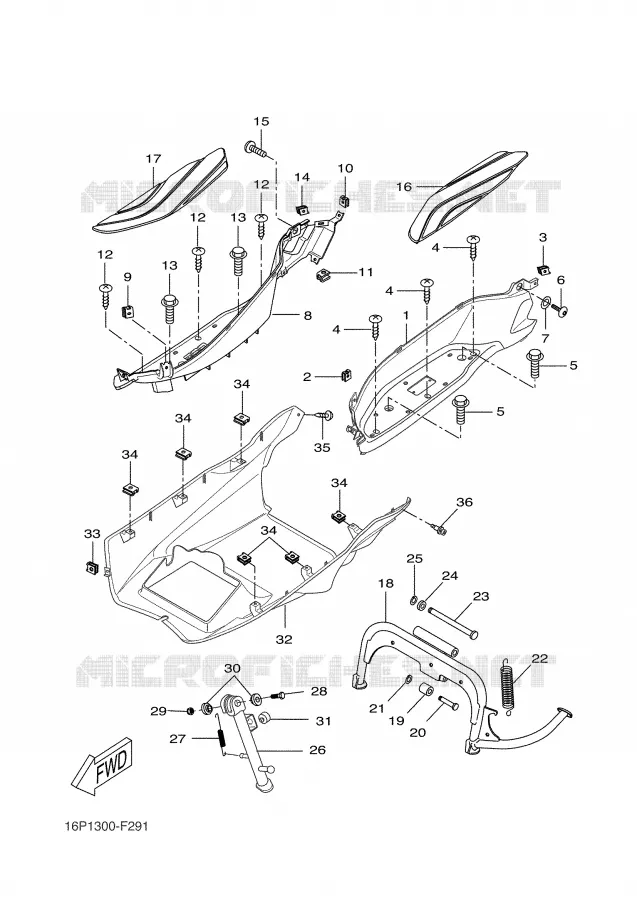 STAND / FOOTREST Yamaha SCOOTER 250 2007 XCITY  VP250