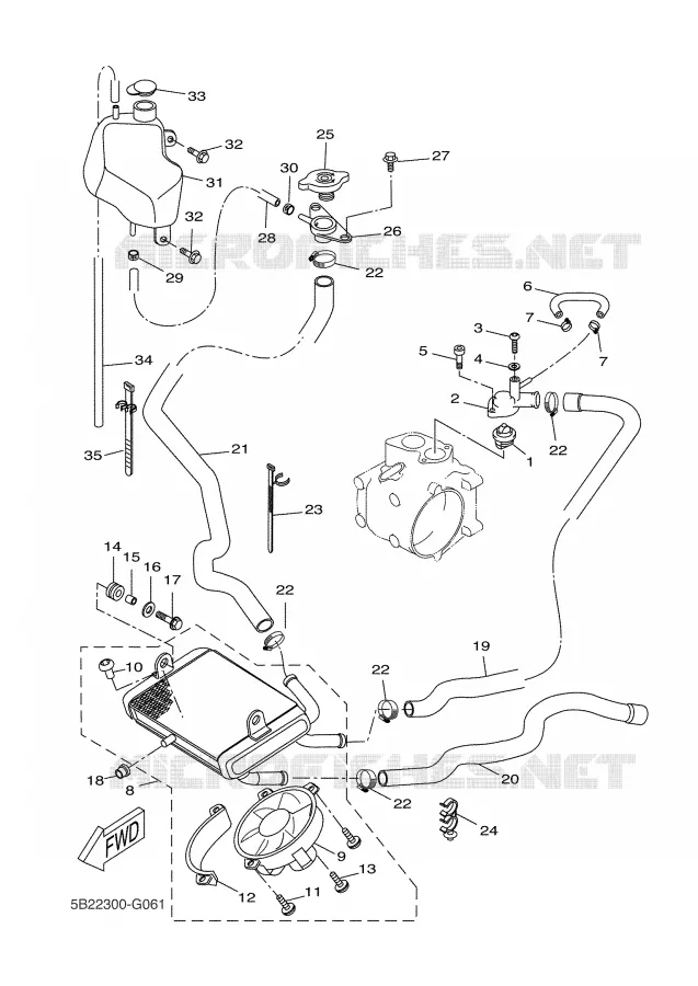 RADIATOR / HOSES Yamaha SCOOTER 250 2008 XCITY  VP250