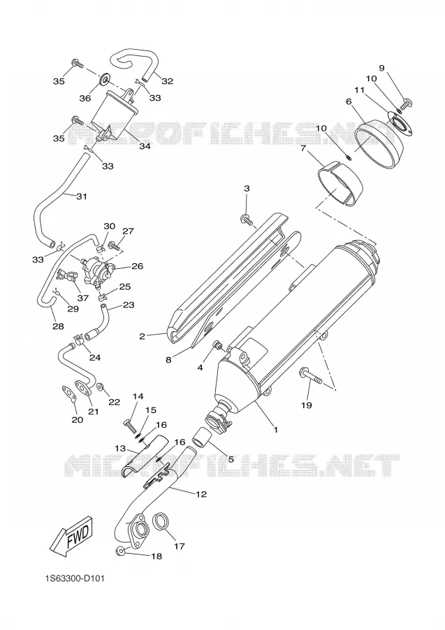 EXHAUST Yamaha SCOOTER 300 2004 VERSITY  VP300 VERSITY