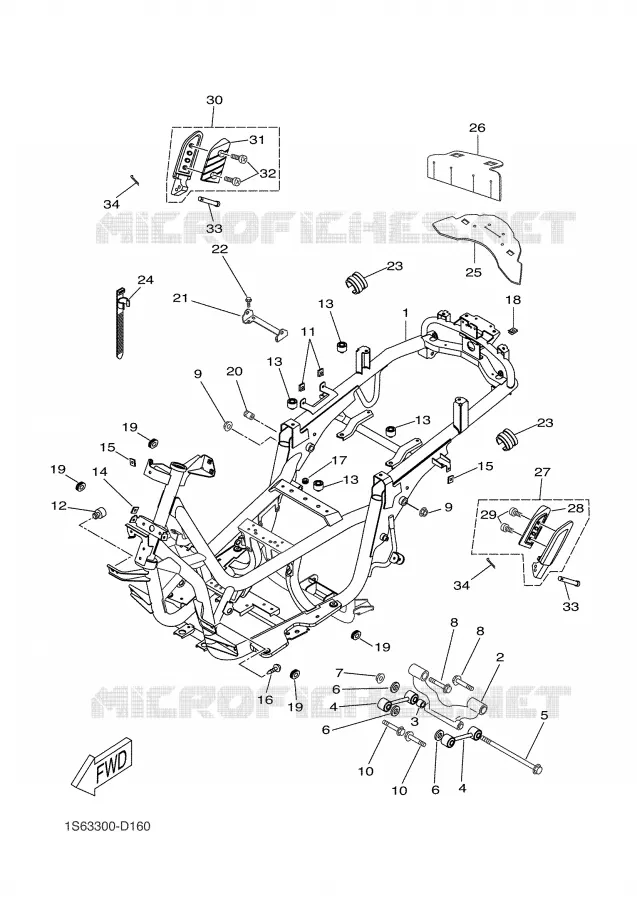FRAME Yamaha SCOOTER 300 2004 VERSITY  VP300 VERSITY