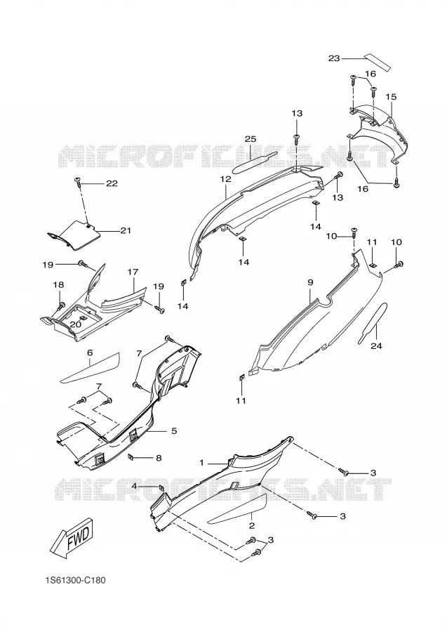SIDE COVER Yamaha SCOOTER 300 2004 VERSITY  VP300 VERSITY