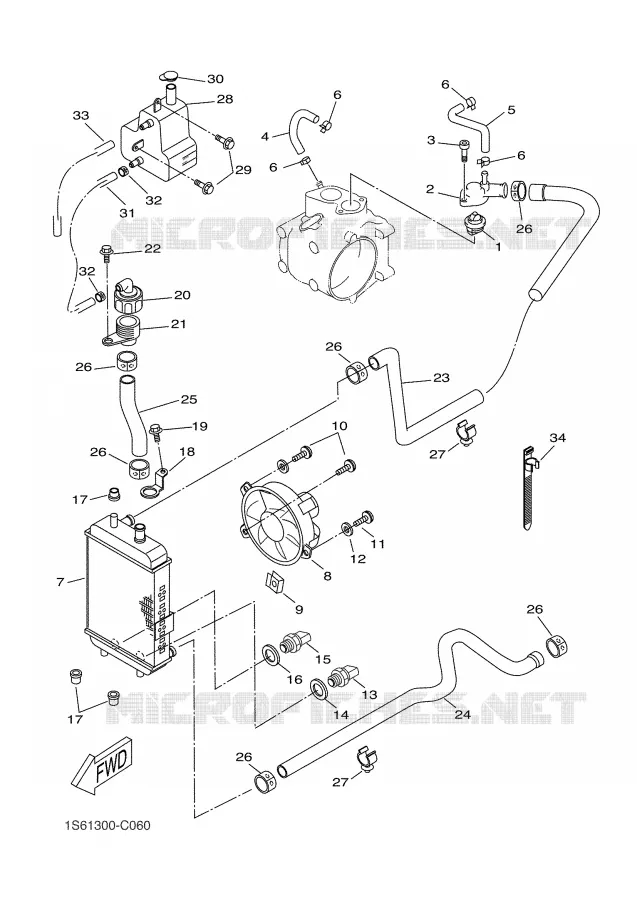 RADIATOR / HOSES Yamaha SCOOTER 300 2005 VERSITY  VP300 VERSITY