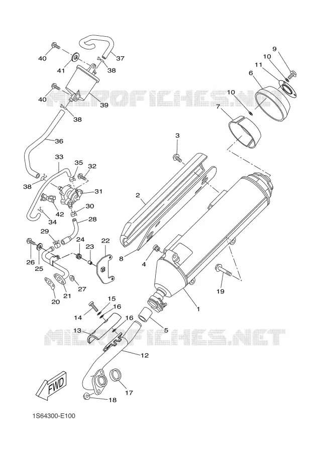 EXHAUST Yamaha SCOOTER 300 2006 VERSITY  VP300 VERSITY