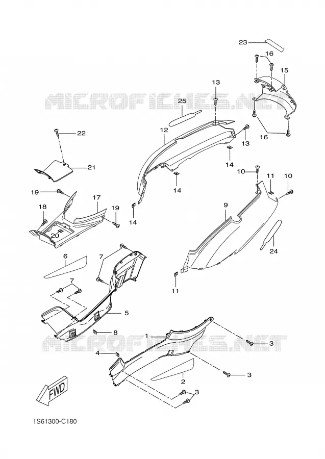 SIDE COVER Yamaha SCOOTER 300 2006 VERSITY  VP300 VERSITY