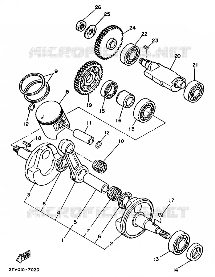 CRANKSHAFT / PISTON Yamaha MOTO 200 1994 WR  WR200